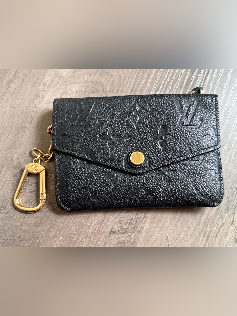 Louis Vuitton Pochette Cles Black Empreinte Leather Key Pouch